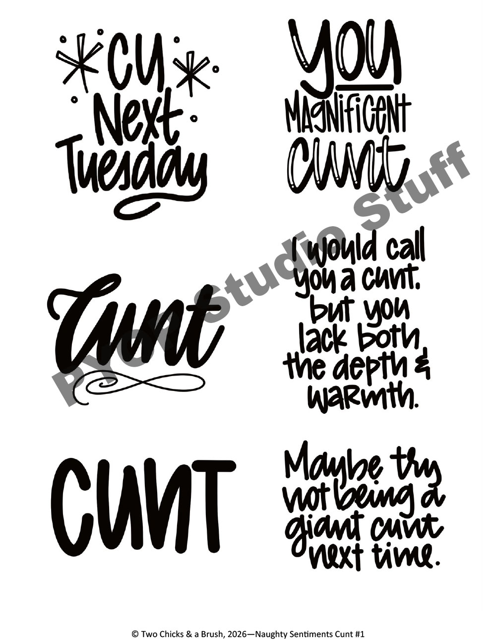 Naughty Sentiments Cunt #1